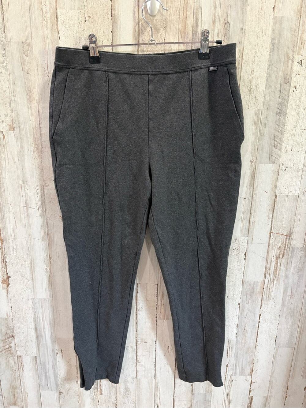 St. John Gray Knit Pull On Skinny Pants Women Medium Stretch Career Casual